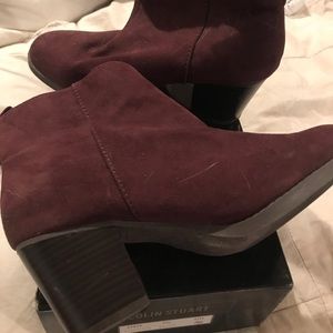 Burgundy booties